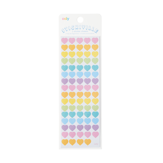 OOLY Stickiville Mini Hearts Stickers inside packaging