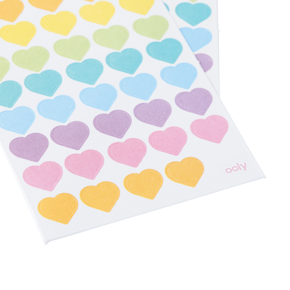OOLY Stickiville Mini Hearts Stickers close up view