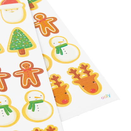 OOLY Stickiville Christmas cookie stickers close up view