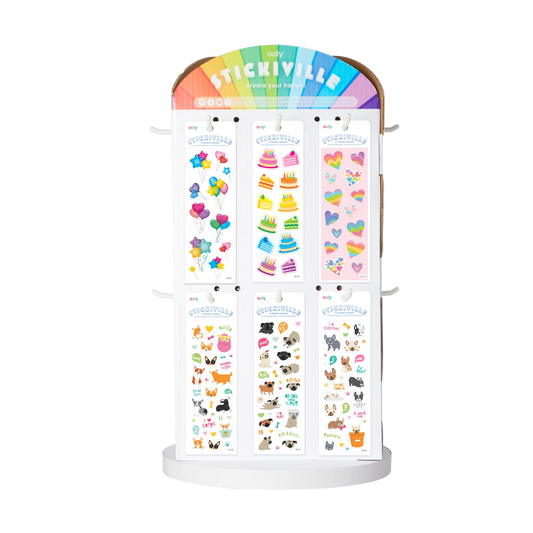 Stickiville: Stickers 3-Sided Corrugated Spinner Counter Top Display - PreLoaded