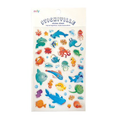 OOLY Stickiville Blue Ocean Stickers veiw inside packaging