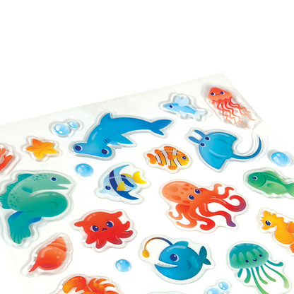 OOLY Stickiville Blue Ocean Stickers close up view