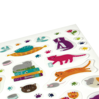 OOLY Stickiville Quirky Cats Stickers close up look