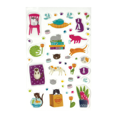 OOLY Stickiville Quirky Cats Stickers outside of packaging