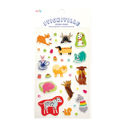 Stickiville Quirky Dogs Stickers inside of packaging