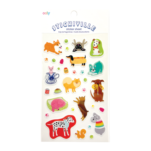Stickiville Quirky Dogs Stickers inside of packaging