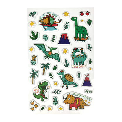 OOLY Stickiville Dino-Mite! Stickers outside of packaging