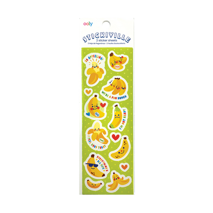 OOLY Stickiville Lil Bananas Stickers inside packaging