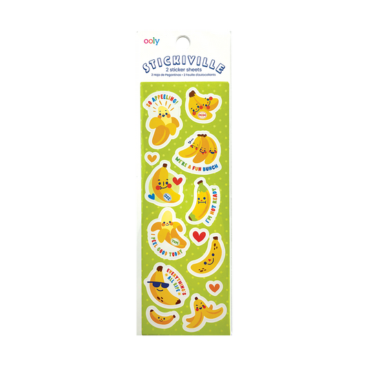 OOLY Stickiville Lil Bananas Stickers inside packaging