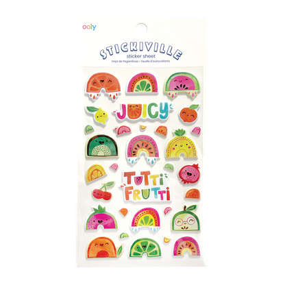 OOLY Stickiville Tutti Fruitti Stickers view in packaging
