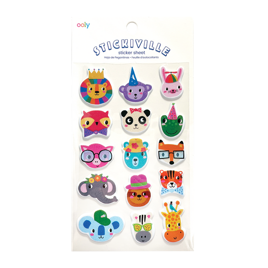 OOLY Stickiville Party Animals Stickers in packaging