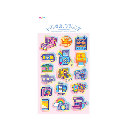 Stickiville Cute Cameras sticker sheet in packaging