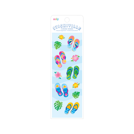 Stickiville Flip Flops sticker sheets in packaging