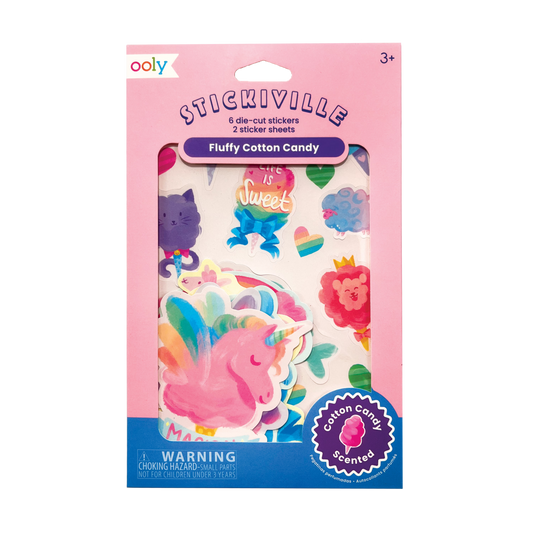 Stickiville Cotton Candy scented stickers in packaging