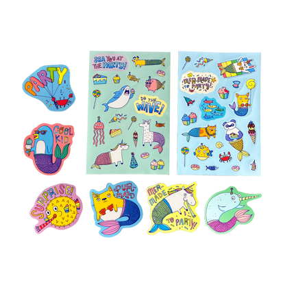 Stickiville Mer-Made to Party die cut sticker sheets