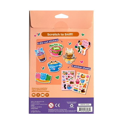 Stickiville Cat Cafe Scented Stickers back of packaging
