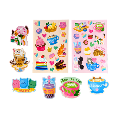 Stickiville Cat Cafe Scented Stickers out of packaging