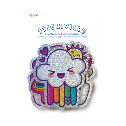 Stickiville Vinyl Happy Rainbow stickers in packaging