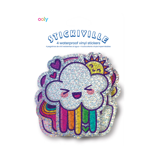Stickiville Vinyl Happy Rainbow stickers in packaging