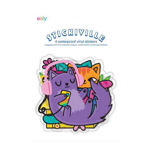 Stickiville Silly Kitties vinyl stickers in packaging