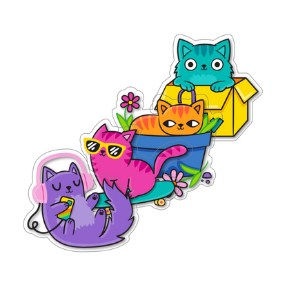 Stickiville Silly Kitties vinyl stickers out of packaging