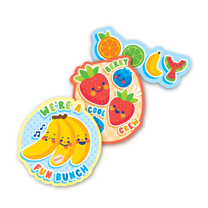 Stickiville Fruit Friends vinyl stickers out of packaging