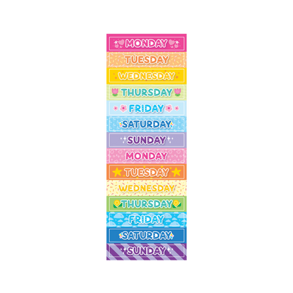 Stickiville Days of the Week sticker sheets out of packaging