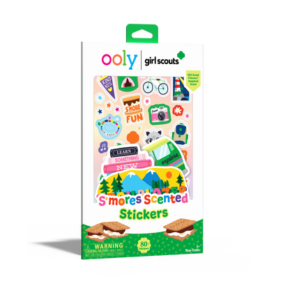 OOLY x Girl Scouts: S'mores Scented Stickers (Set of 2 Sheets & 6 Die-Cut)