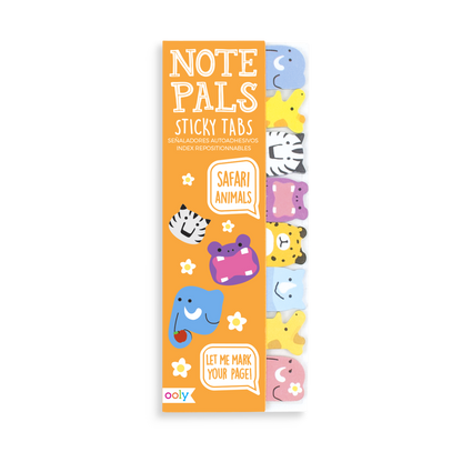 Note Pals Sticky Tabs with safari themed animals