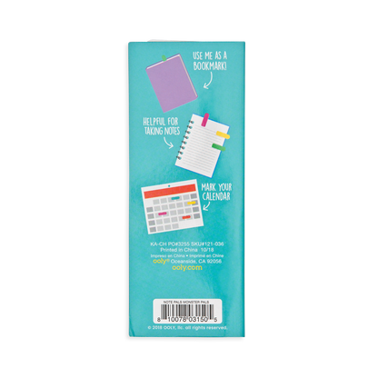 Note Pals Sticky Tabs - Monster Pals package back