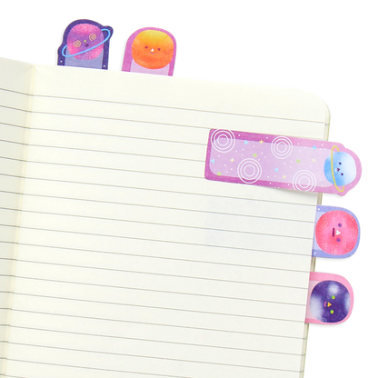 Note Pals Sticky Tabs - Planet Pals in use