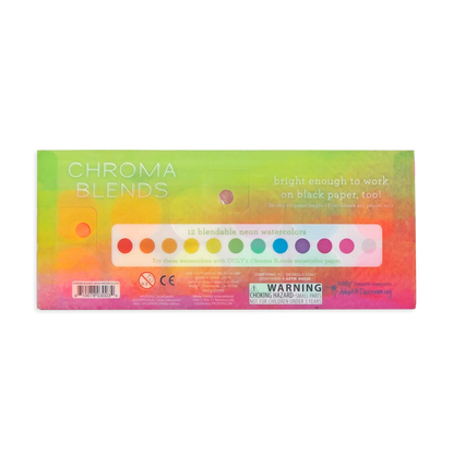 Chroma Blends Neon Watercolor Set back of package