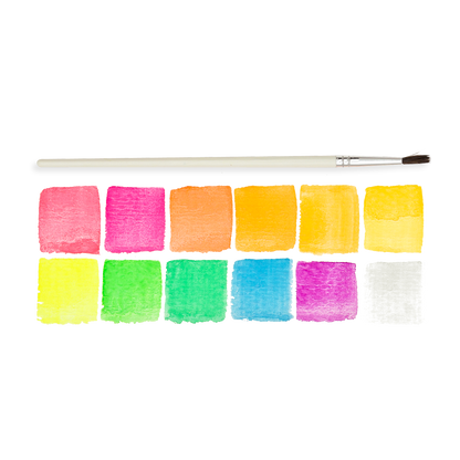 Chroma Blends Neon Watercolor Set color swatches and brush