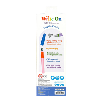 Write On: Graphite Pencils + Eraser (3 PC Set)