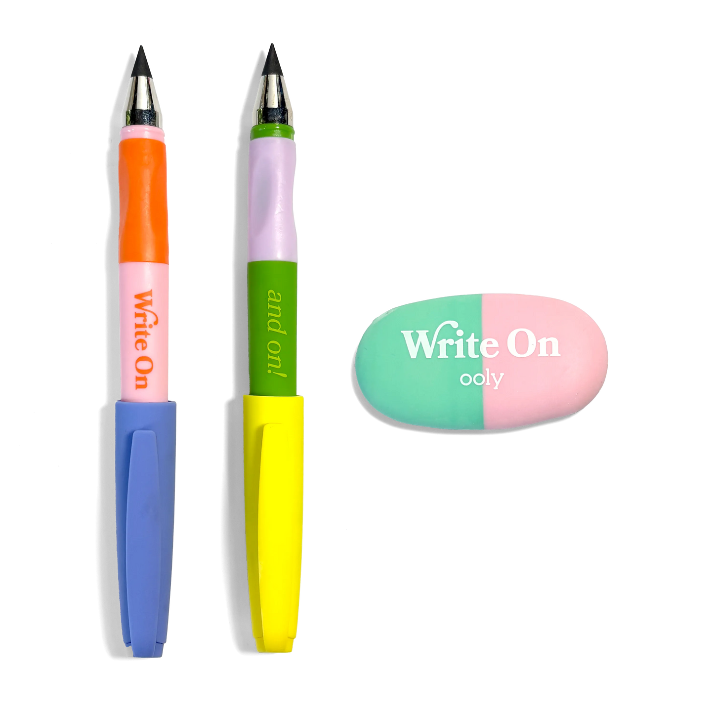 Write On: Graphite Pencils + Eraser (3 PC Set)