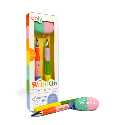 Write On: Graphite Pencils + Eraser (3 PC Set)