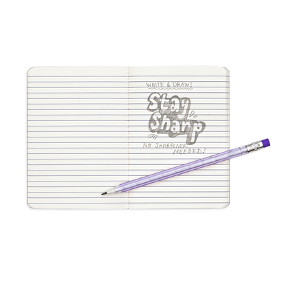 Stay Sharp Rainbow Mechanical Pencils shown writing in a note book