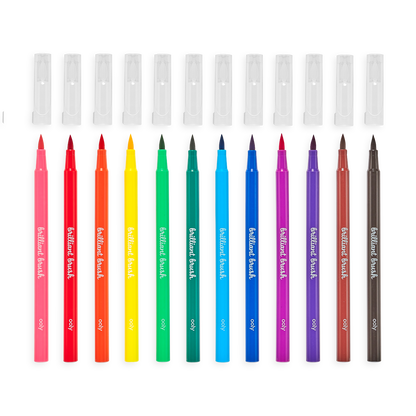 Brilliant Brush Markers - set of 12 with caps off