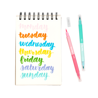 Dual Tone Double Ended Brush Markers (Set of 12 / 24 Colors)