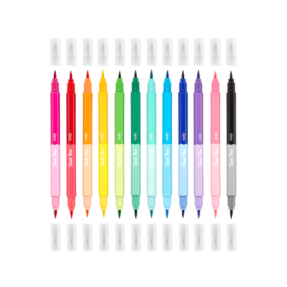 OOLY Dual Tone Double Ended Brush Markers showcasing dual brush tips