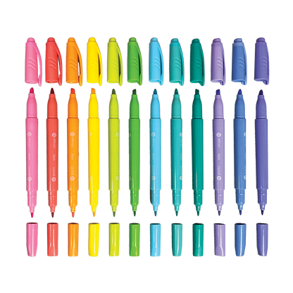 OOLY Pastel Hues Dual Tip Markers view of all colors without caps