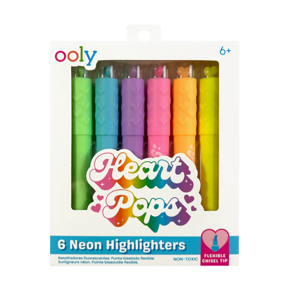 Heart Pops: Neon Highlighters (Set of 6)