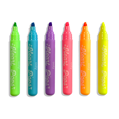 Heart Pops: Neon Highlighters (Set of 6)