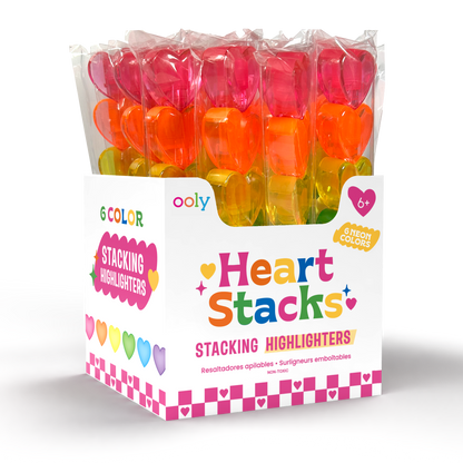 Heart Stacks: Stacking Highlighters (Display of 16 Sticks)