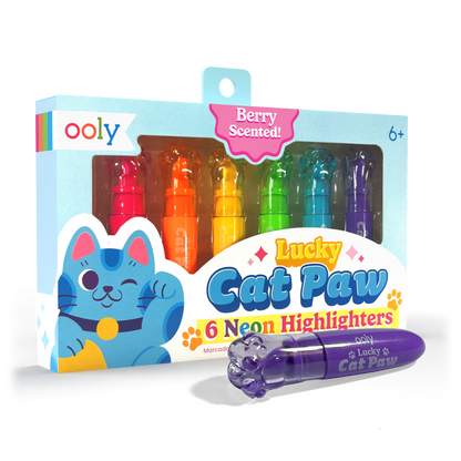 Lucky Cat Paw: Neon Highlighters - Berry Scent (Set of 6)
