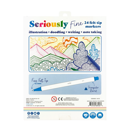 Seriously: Fine Felt Tip Markers (Set of 24)