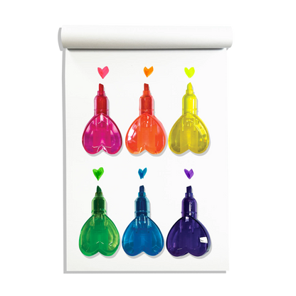Heart Stacks: Stacking Highlighters (Display of 16 Sticks)