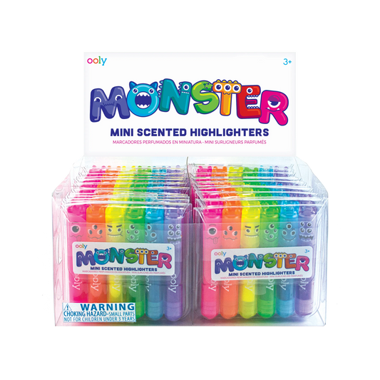 Mini Monster Scented Highlighter Markers - Set of 6 -- Display of 24 Units