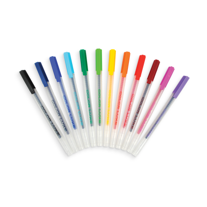 Color Luxe fine tip gel pens in a rainbow pattern