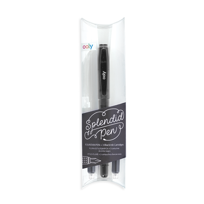 Black ink Splendid Fountain Pen in packaging
